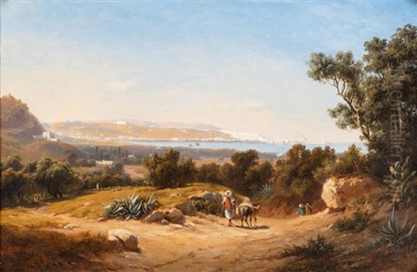 La Baie D'alger Oil Painting by Curt Victor Clemens Grolig