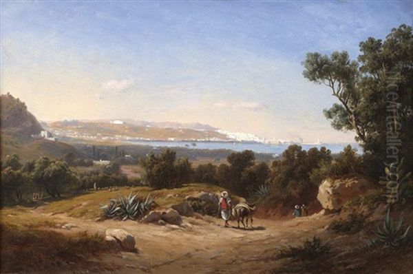 La Baie D'alger Oil Painting by Curt Victor Clemens Grolig