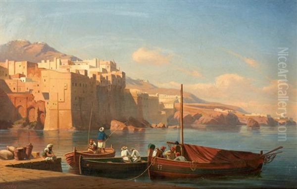 Alger, Vue Prise De Bab-azoun Algiers Oil Painting by Curt Victor Clemens Grolig