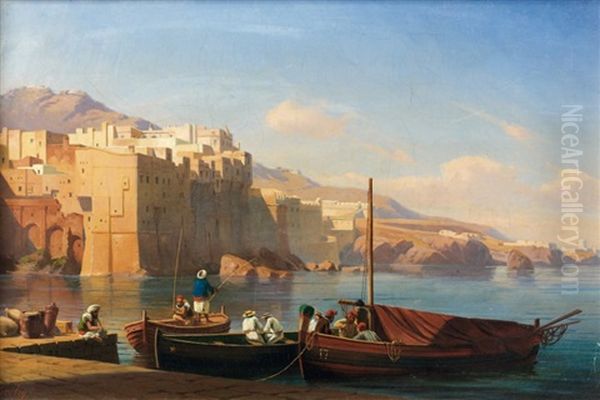 Pecheurs Italiens Ou Orientaux Oil Painting by Curt Victor Clemens Grolig