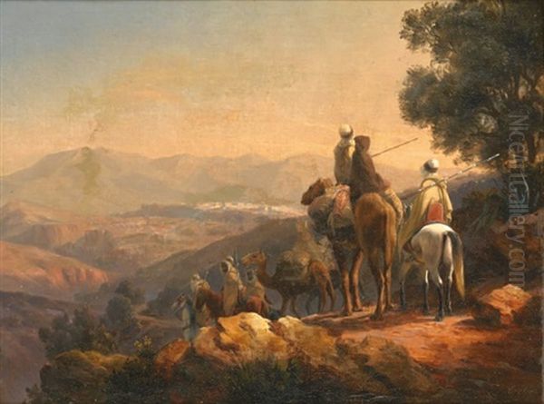 Cavaliers Dans Le Djebel Oil Painting by Curt Victor Clemens Grolig