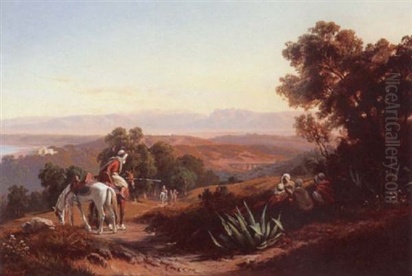 Bandits On A Mountain Track, Algeria Oil Painting by Curt Victor Clemens Grolig