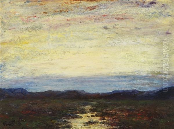 Sonnenuntergang Uber Weiter Landschaft Oil Painting by Albert Lorey Groll