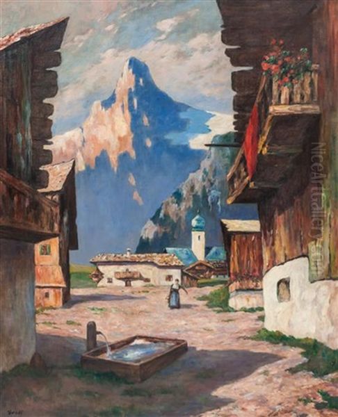 In The Tyrol Oil Painting by Albert Lorey Groll