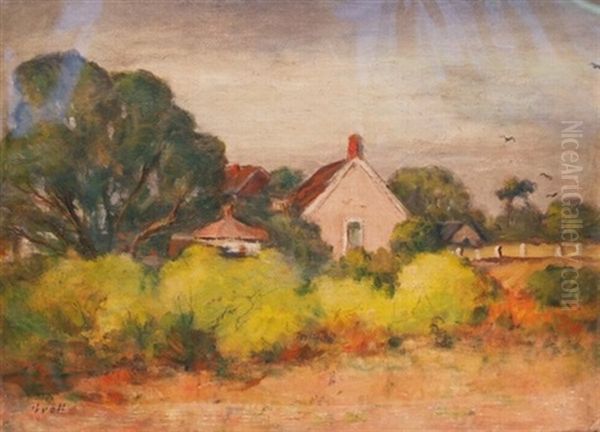 Pink House (+ A Lovely Day; 2 Works) Oil Painting by Albert Lorey Groll