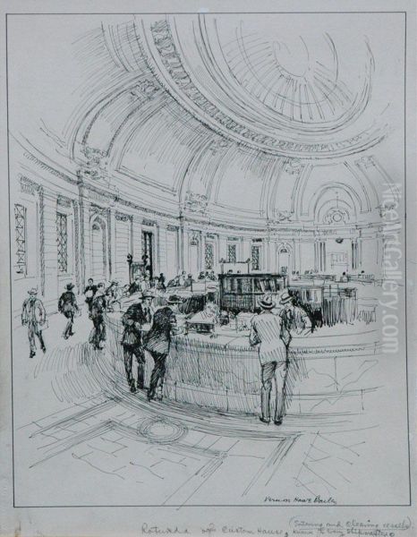 Rotunda Of The Custom House Oil Painting by Vernon Howe Bailey