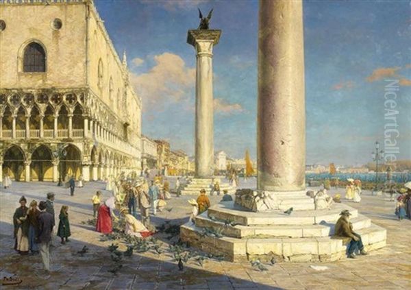 Nachmittag In Venedig Oil Painting by Theodor Groll