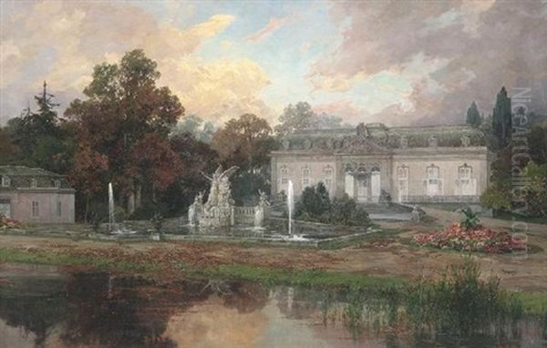 Schlos Benrath. Blick Auf Das Corps De Logis Oil Painting by Theodor Groll