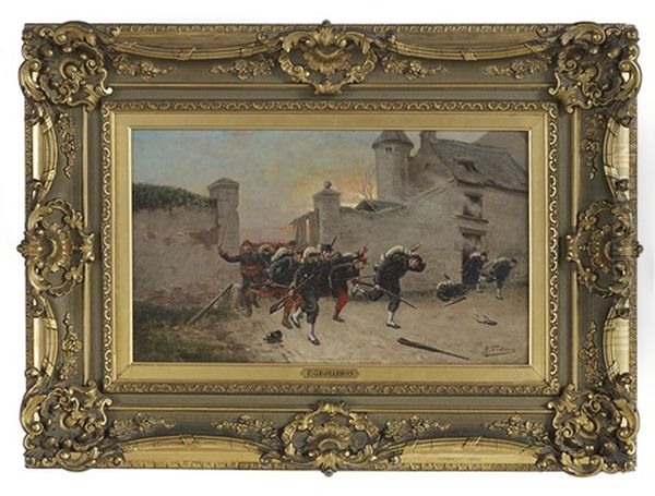 Charge De L'infantrie Oil Painting by Paul (Louis Narcisse) Grolleron