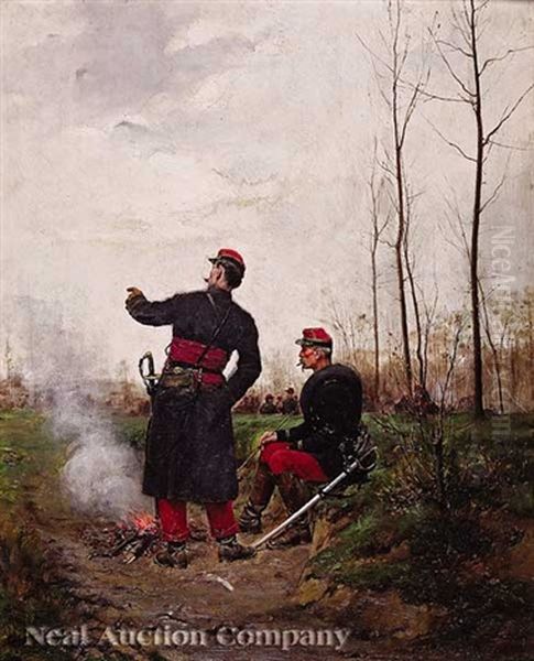 The Franco-prussian War; French Officers Planning The Attack by Paul (Louis Narcisse) Grolleron