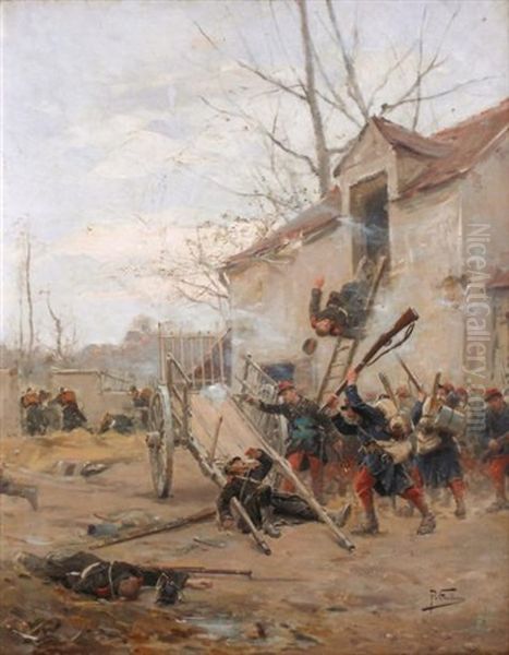 A Coup De Crosse Oil Painting by Paul (Louis Narcisse) Grolleron