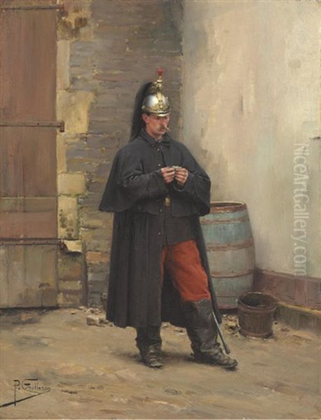 A Guard's Rest Oil Painting by Paul (Louis Narcisse) Grolleron