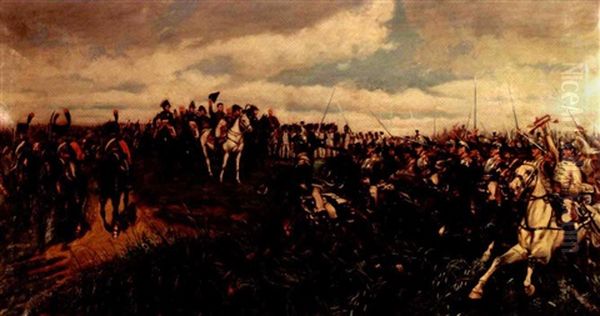 Friedland (after Jean Louis Ernest Meissonier) Oil Painting by Paul (Louis Narcisse) Grolleron