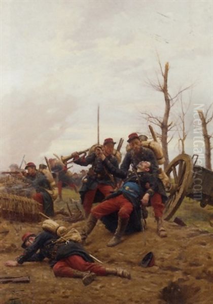 The Fallen Comrade Oil Painting by Paul (Louis Narcisse) Grolleron