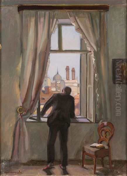 View From The Window by Hermann Grom-Rottmayer