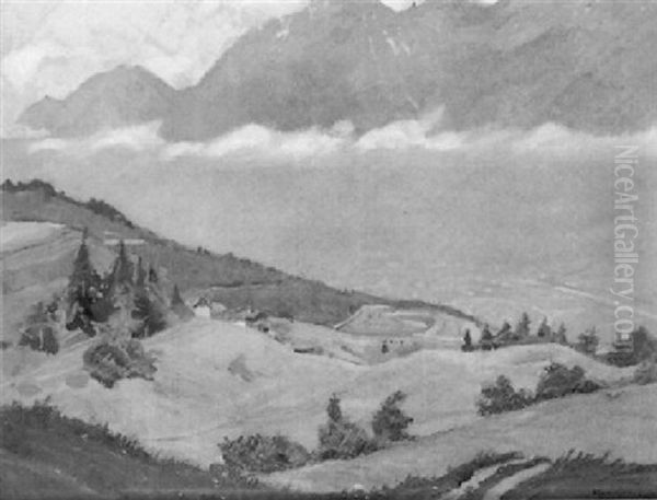 Blick Auf Innsbruck Oil Painting by Hermann Grom-Rottmayer