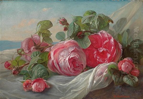 Roses Oil Painting by Theude Groenland