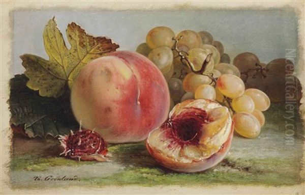 Peaches And White Grapes by Theude Groenland