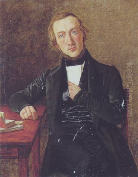 Portraet Af Rodemester Frederik Wilhelm Johansen Oil Painting by Theude Groenland