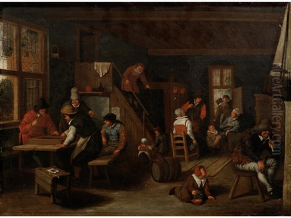 A Tavern Interior Oil Painting by Jan de Groot