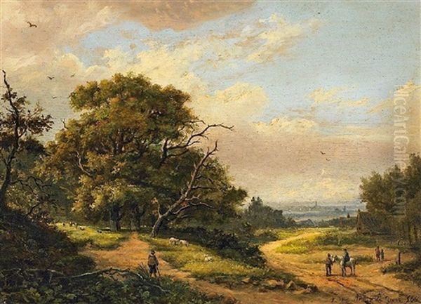 Hollandische Landschaft Oil Painting by Frans Arnold Breuhaus de Groot