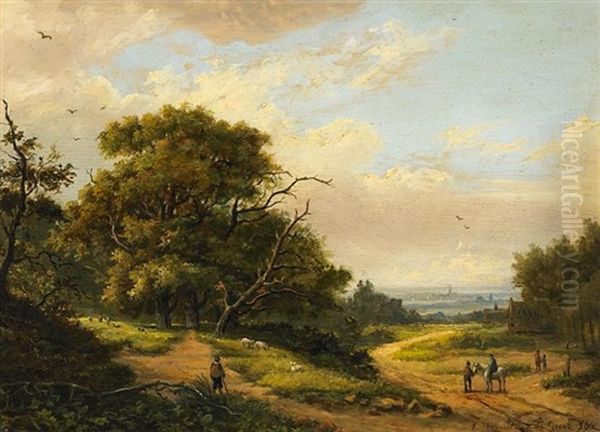 Hollandische Landschaft Oil Painting by Frans Arnold Breuhaus de Groot