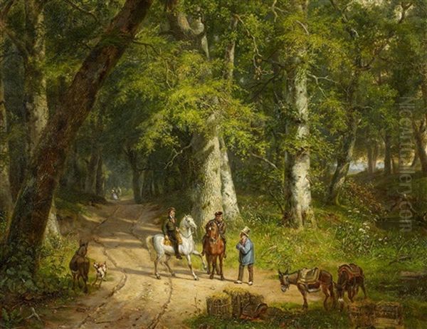 Begegnung Auf Der Strase Im Wald Oil Painting by Frans Breuhaus de Groot