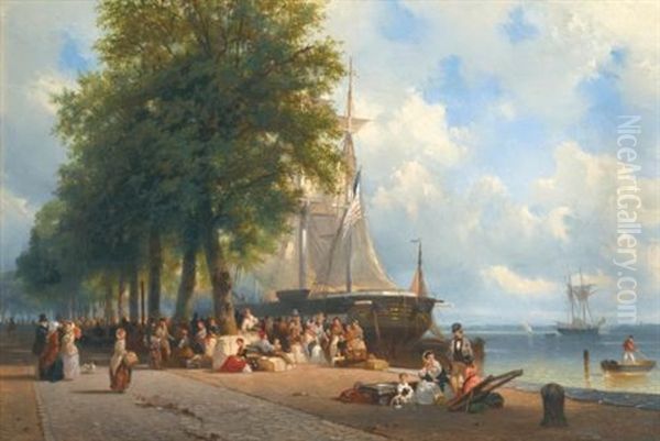 The Emigrants Oil Painting by Frans Breuhaus de Groot