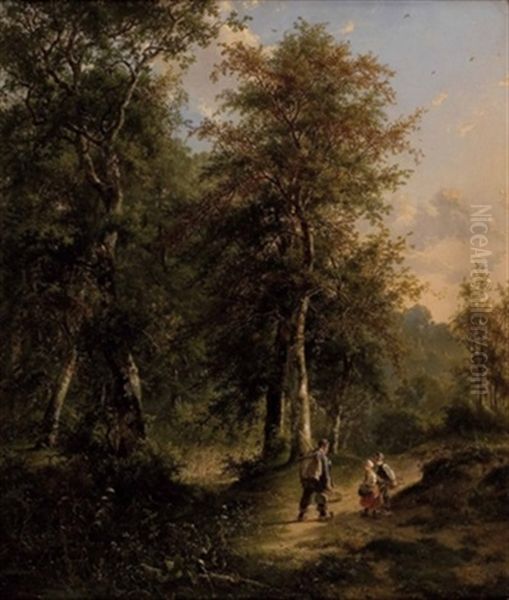 Begegnung In Der Waldlichtung Oil Painting by Frans Breuhaus de Groot