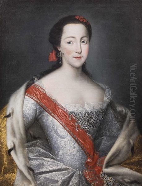 Portrat Der Zarin Katharina Ii. Von Russland, Geb. Sophie Auguste Friederike Von Anhalt-zerbst Oil Painting by Georg Khristopher Groot