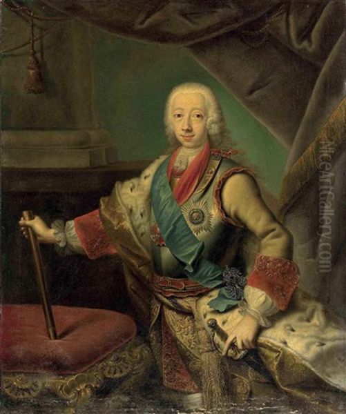 Portrait Of The Grand Duke Peter Fedorovich (1728-1762) Oil Painting by Georg Khristopher Groot