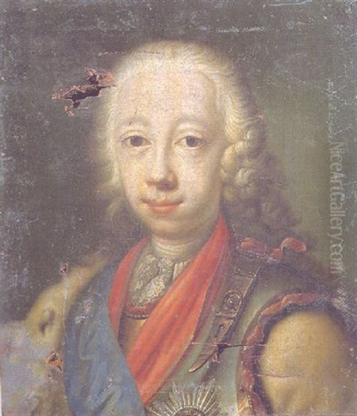 Portrait Of Peter Karl Ulrich, Duke Of Holstein-gottorp, Later Tzar Peter Iii Oil Painting by Georg Khristopher Groot