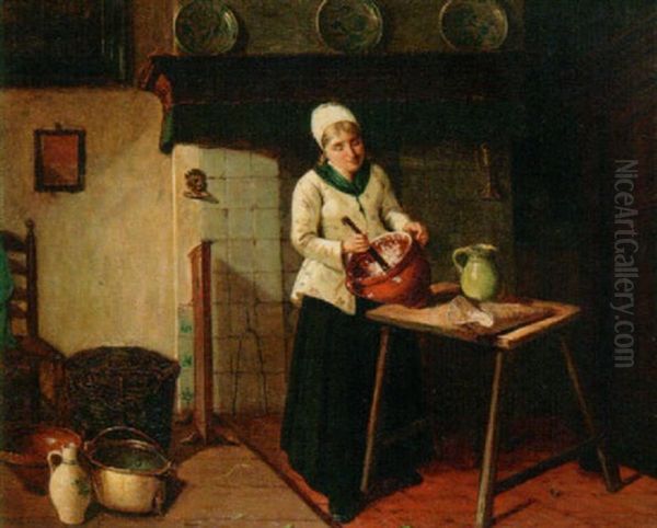 Preparing The Meal by Jan Ernst De Groot