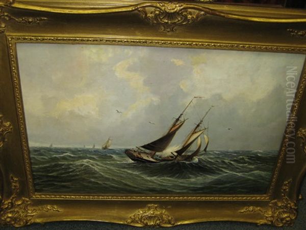 Sailing Ship At Sea Oil Painting by Joseph De Groot