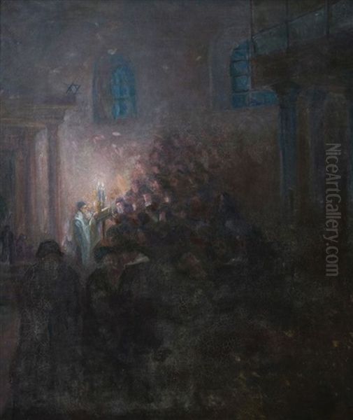 In The Synagogue Oil Painting by Maurits De Groot