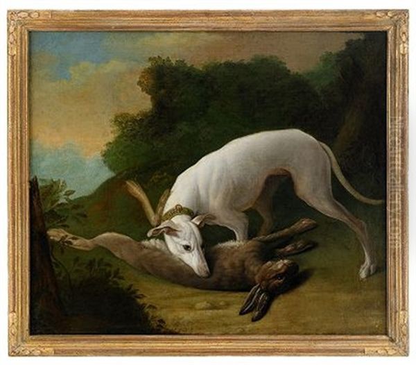 Hunting Dog With Game Oil Painting by Johann Friedrich Grooth