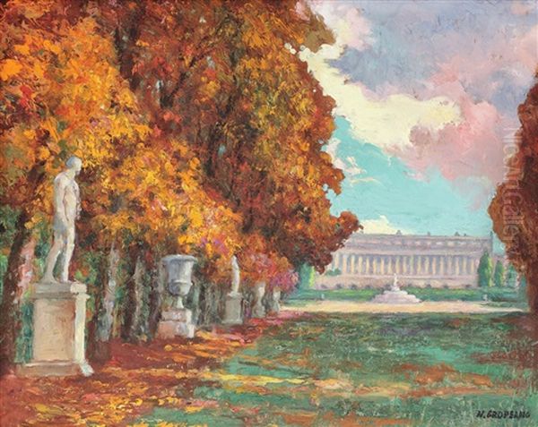 Parcul Palatului De La Versailles Oil Painting by Nicolae Gropeanu