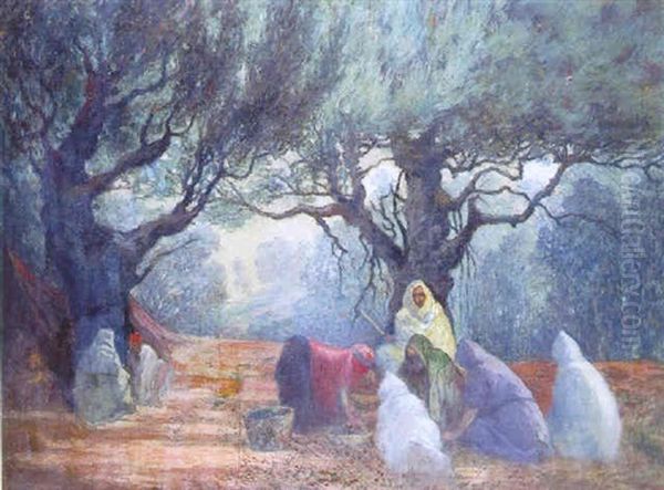 La Cueillette Des Olives En Tunisie Oil Painting by Nicolae Gropeanu