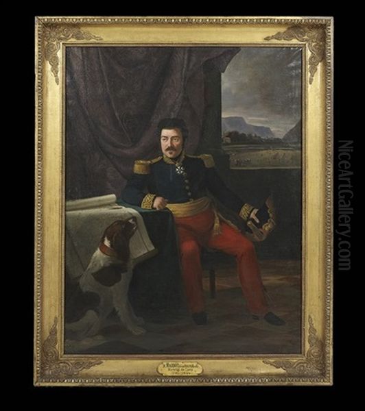 Marechal Antoine Adolphe Marcelin Marbot (1781-1844) Oil Painting by Antoine Jean (Baron Gros) Gros