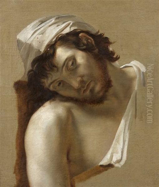 Etude D'homme Penche (study) Oil Painting by Antoine Jean (Baron Gros) Gros