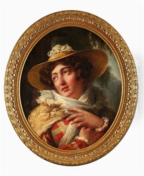 Portrait De La Duchesse D'angouleme En Costume Ecossais Oil Painting by Antoine Jean (Baron Gros) Gros