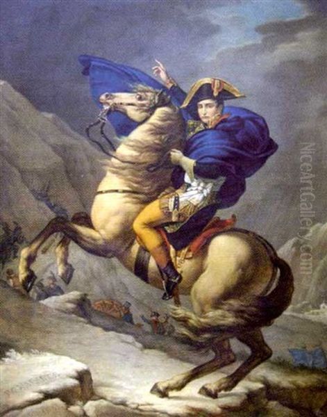 Bonaparte Franchissant Les Alpes Oil Painting by Antoine Jean (Baron Gros) Gros