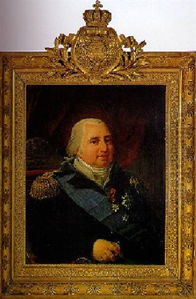 Portrait Of Louis Xviii Oil Painting by Antoine Jean (Baron Gros) Gros