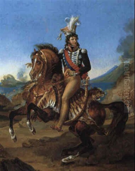 Prince Murat Zu Pferd Oil Painting by Antoine Jean (Baron Gros) Gros