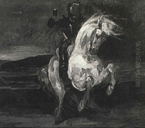 Horse And Rider Oil Painting by Antoine Jean (Baron Gros) Gros