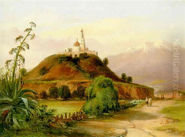 La Pyramide A Cholula Au Mexique Oil Painting by Jean Baptiste Louis (Baron Gros) Gros