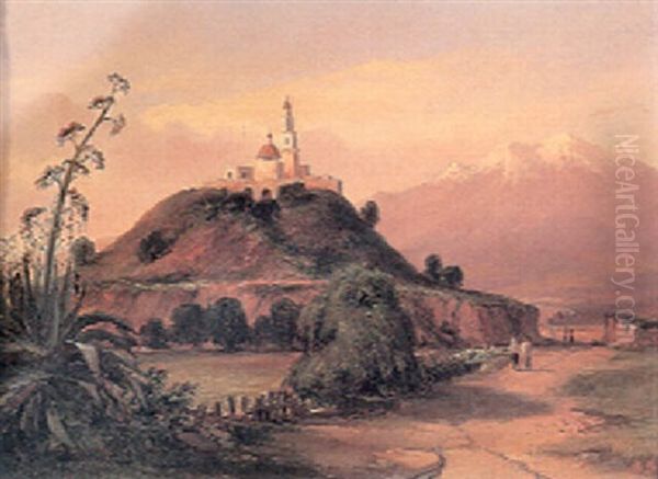 La Pyramide De Chalula Oil Painting by Jean Baptiste Louis (Baron Gros) Gros