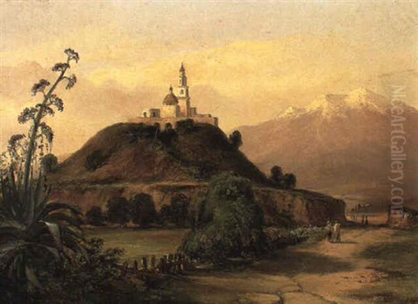 Pyramide De Cholula Au Mexique Oil Painting by Jean Baptiste Louis (Baron Gros) Gros