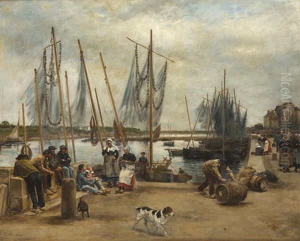 Port Anime Oil Painting by Lucien Alphonse Gros