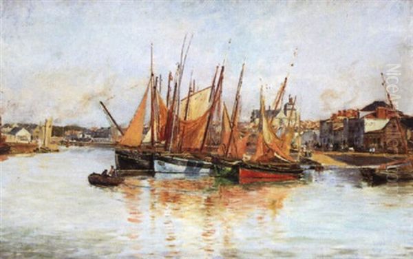 Les Pecheurs Aux Sables D'olonne Oil Painting by Lucien Alphonse Gros